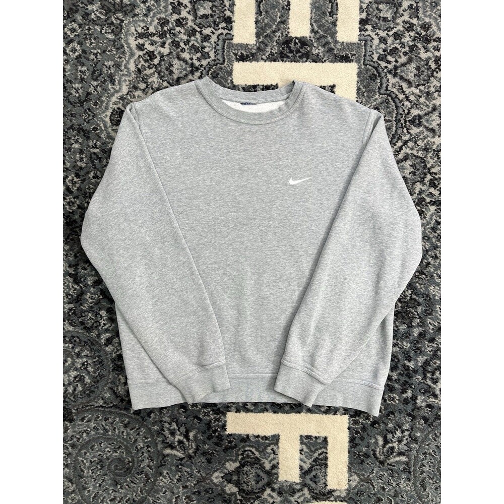 Vintage Mens  Nike Mini Swoosh Y2K Gray Crewneck Sweatshirt Size 2XL
